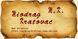 Miodrag Kratovac vizit kartica